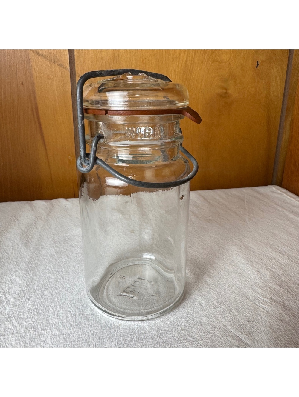 Vintage Glass Canning Jar With Wire Bail Lid K 1881 8 Wire Side - Picture 2 of 7